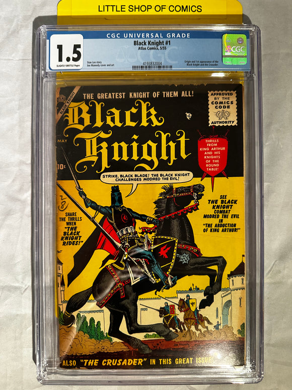 Black Knight #1 (1955) Cgc 1.5 1st Appearance Black Knight (Sir Percy) Stan Lee