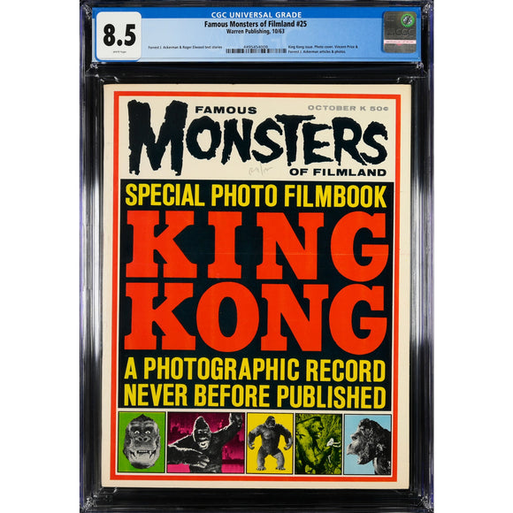 Famous Monsters of Filmland 25 CGC 8.5 King Kong Vincent Price