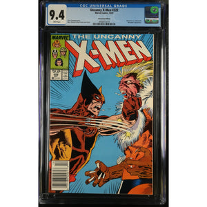 Uncanny X-Men 222 Newsstand CGC 9.4 Wolverine vs Sabretooth Marc Silvestri Cover