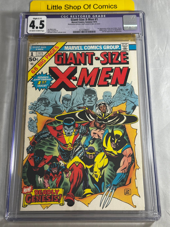 Giant Size X-Men (1975) #1 Cgc 4.5 Restored Purple Label Slight C1