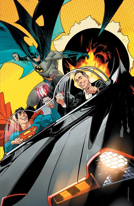 Batman Superman Worlds Finest #1 Mora Jerry Seinfeld In The Bat-Mobile Getting Coffee Card Stock Variant - Comics