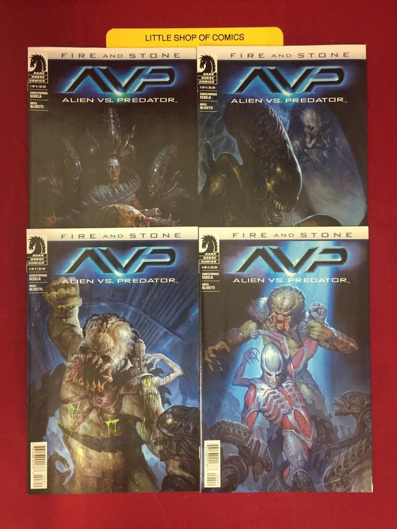 Alien vs Predator Fire and Stone #1 2 3 4 Complete Set VFNM Dark Horse 2014