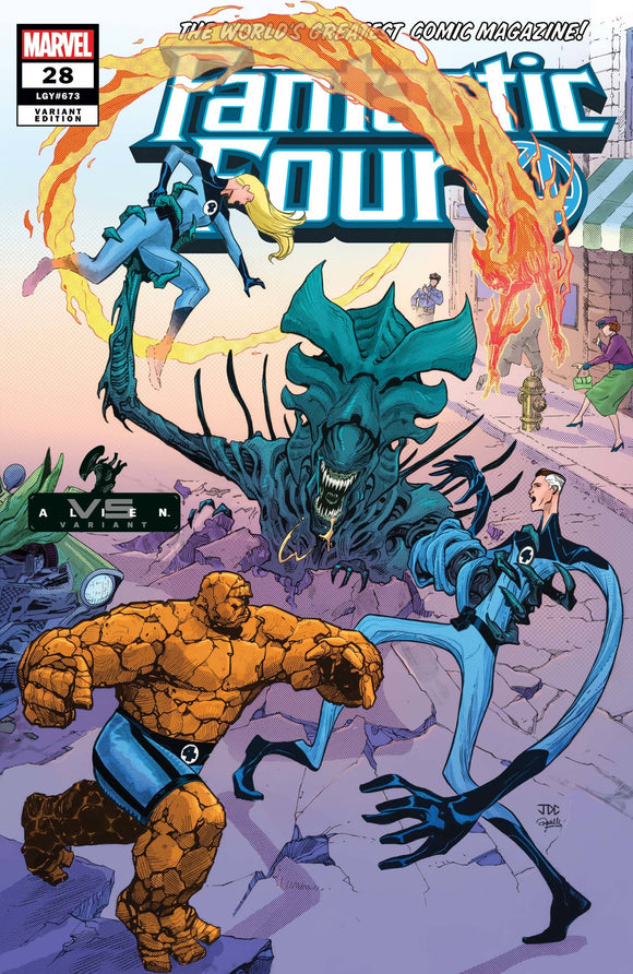Fantastic Four #28 Cassara Marvel vs Alien Variant - Comics