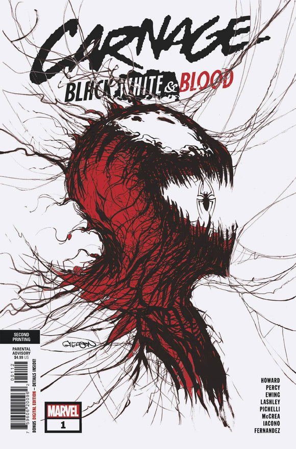 Carnage Black White and Blood #1 (of 4) 2nd Printing Gleason