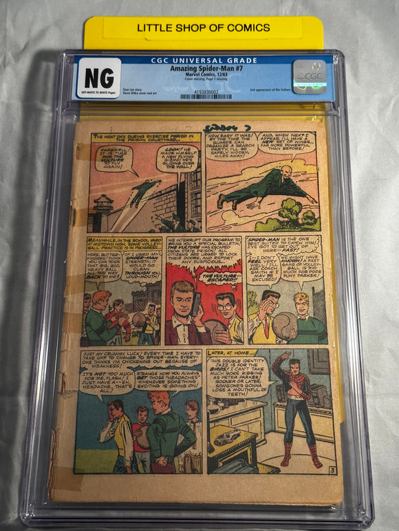 Amazing Spider-Man Vol 1 (1963) #7 Cgc Ng