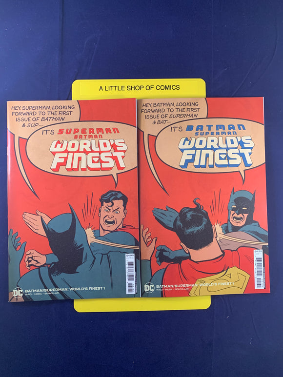 Batman Superman Worlds Finest #1 Zdarsky Batman Superman Slap Variant Set