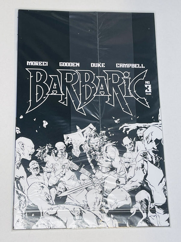 Barbaric #3 Cvr B Dlx Ed B&W Black Bag